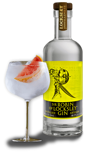Sir Robin Kefla gin bottle and glass