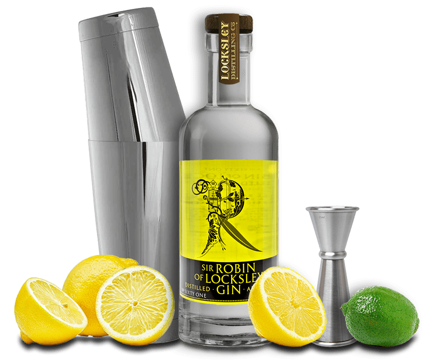 A cocktail made with Locksley Distilling's Sir Robin of Locksley artisan gin.